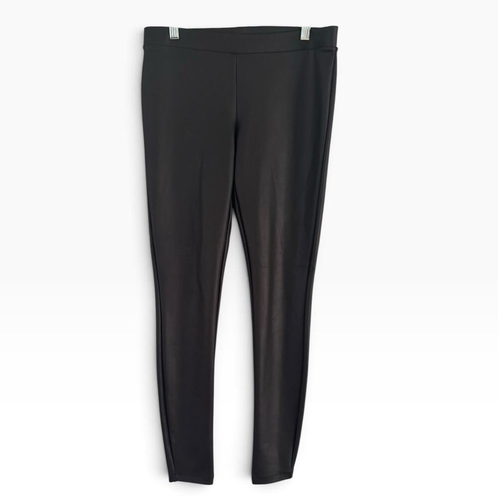 Express Black Vegan Leather Pull On Skinny Leg Pants Women’s Size Small